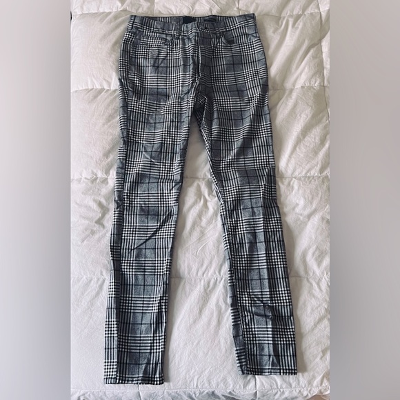 H&M Skinny Fit Pants Grey Lined White & Black - Picture 1 of 7